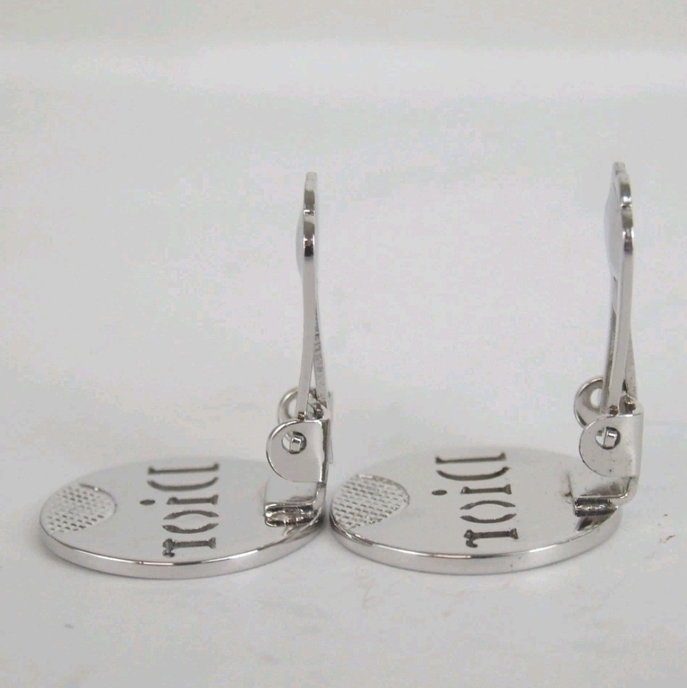 Dior Silver Logo Clip On Earrings - Picture 4 of 8